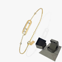 Moissanit-Armband mit drei beweglichen Steinen für Damen