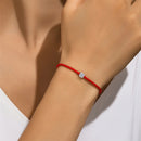 Rotes Seilarmband aus 925er Silber mit Moissanit-Diamanten für Damen
