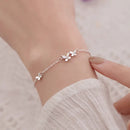 Schmetterlings-Blumen-Armband für Damen, S925-Silber, verstellbar