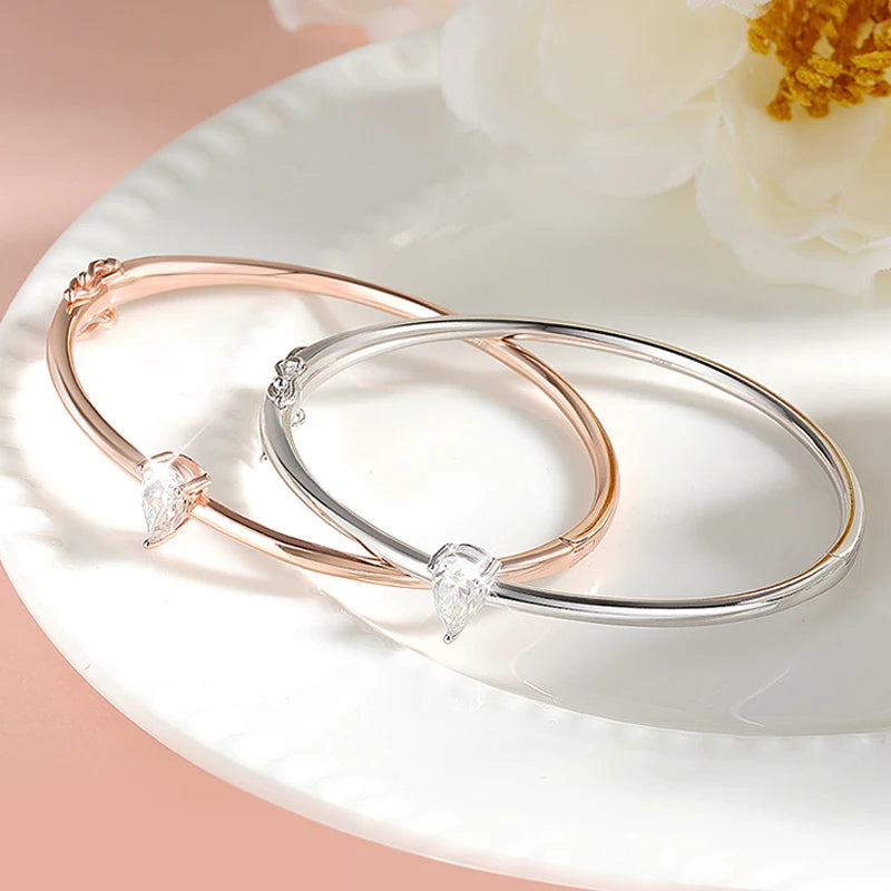 1CT Birnen-Moissanit-Damenarmband, 925er Sterlingsilber