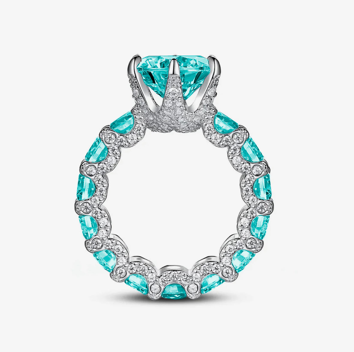 Luxusring aus 925er Sterlingsilber und 18 Karat Gold