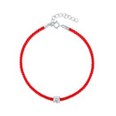 Rotes Seilarmband aus 925er Silber mit Moissanit-Diamanten für Damen