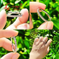 925 Silber Moissanit Ewigkeitsring 2 mm 3 mm mit rundem weißen Diamanten