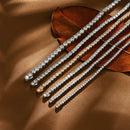 Moissanit-Tennis-Armband für Damen, 4 mm, aus 925er Silber mit Weißgold vergoldet