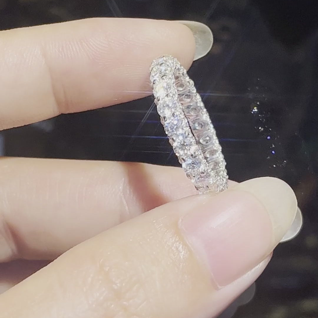 Transparenter Moissanit-Ring aus 925er Silber