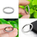 925 Silber Moissanit Ewigkeitsring 2 mm 3 mm mit rundem weißen Diamanten