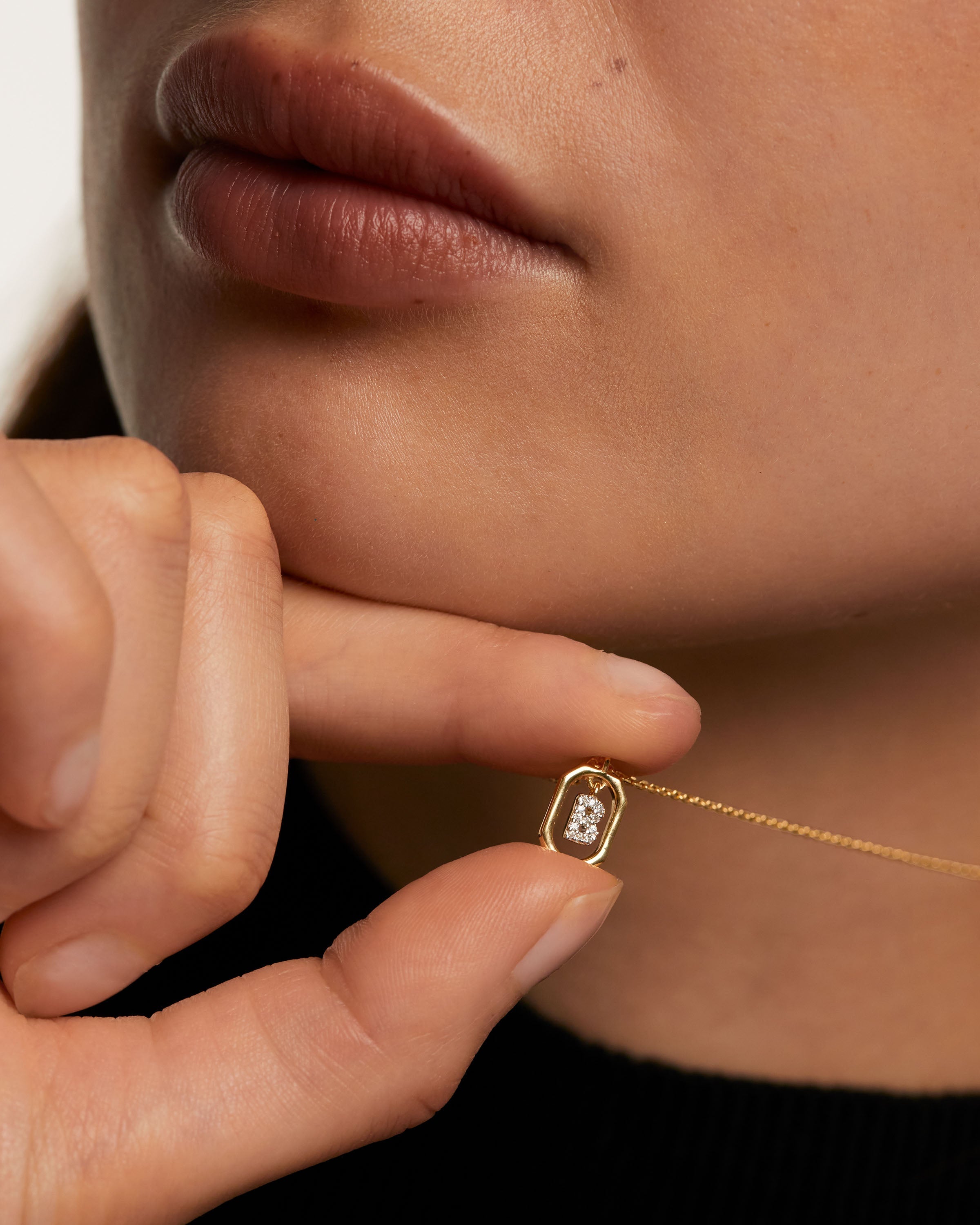 18 Karat vergoldete A–Z-Buchstaben-Anhänger-Halskette aus 925er Silber