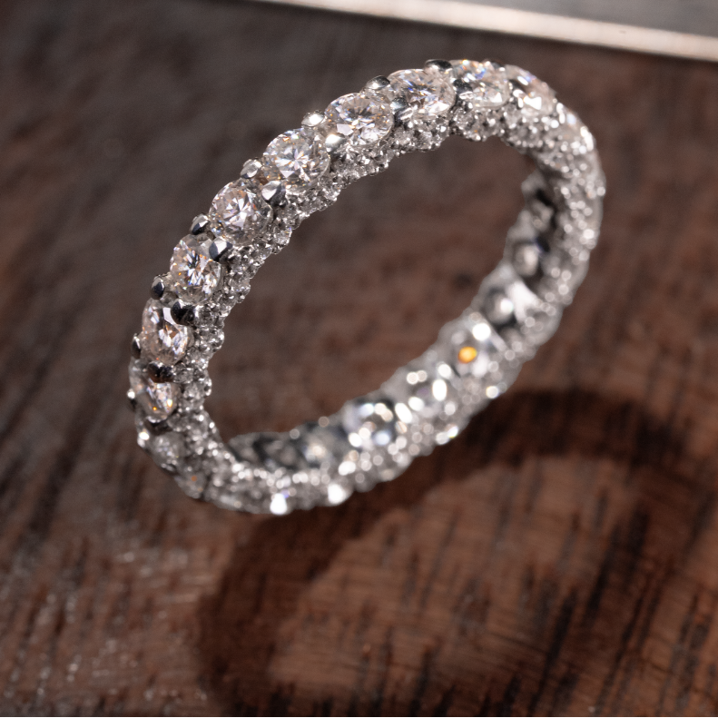 Transparenter Moissanit-Ring aus 925er Silber