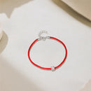 Rotes Seilarmband aus 925er Silber mit Moissanit-Diamanten für Damen