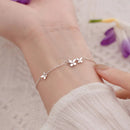 Schmetterlings-Blumen-Armband für Damen, S925-Silber, verstellbar