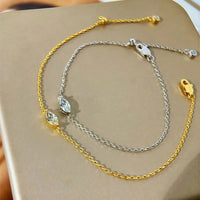 Solitär-Moissanit-Armband für Damen, Marquise-Herz im Birnenschliff