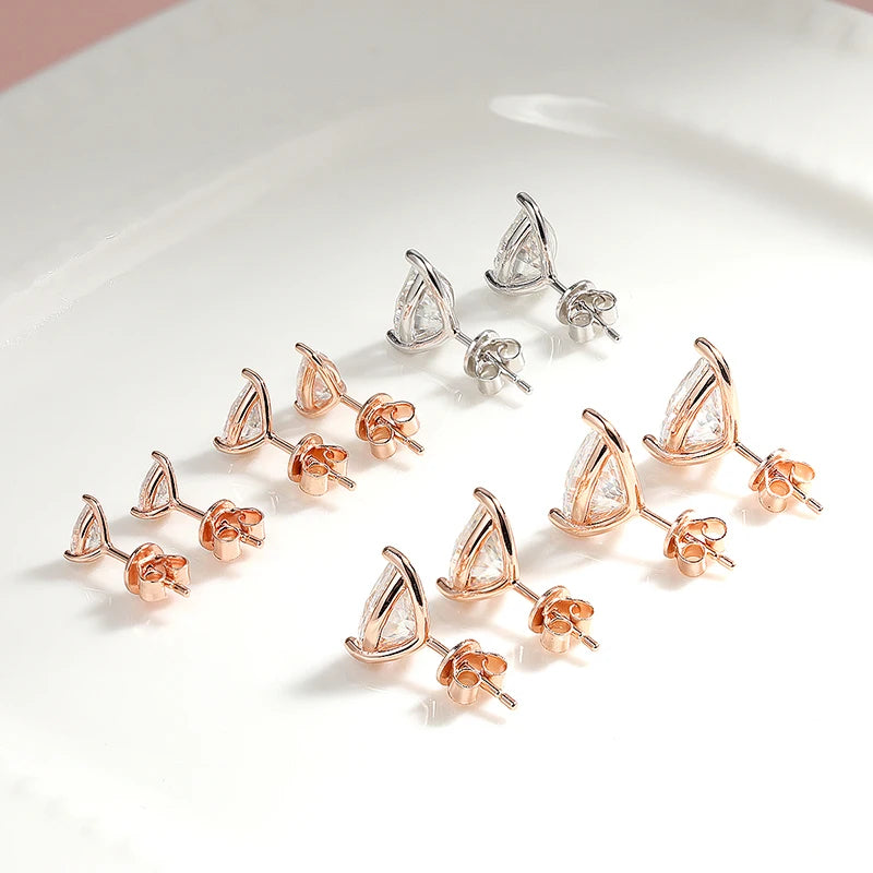 Birnen-Moissanit-Ohrringe 0,5 KT 1 KT aus 925er Silber und 18-karätigem Gold