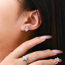 Moissanit-Diamantohrringe für Damen aus S925-Silber mit 18-Karat-Vergoldung