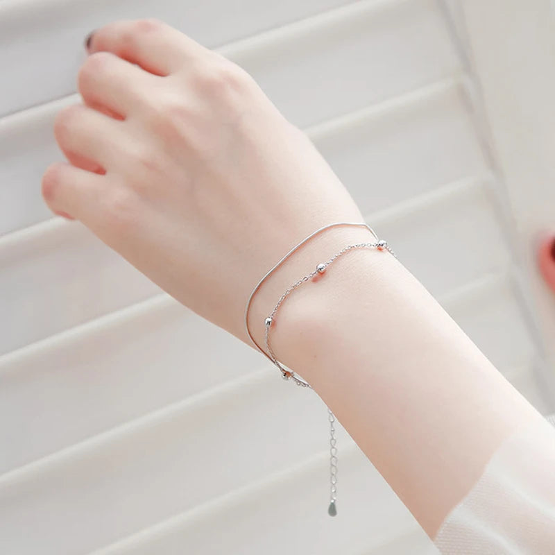 Schmetterlings-Blumen-Armband für Damen, S925-Silber, verstellbar