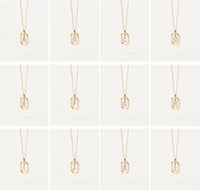 18 Karat vergoldete A–Z-Buchstaben-Anhänger-Halskette aus 925er Silber