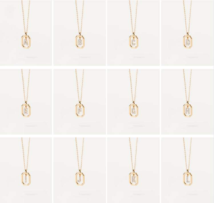 18 Karat vergoldete A–Z-Buchstaben-Anhänger-Halskette aus 925er Silber