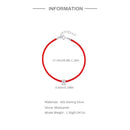 Rotes Seilarmband aus 925er Silber mit Moissanit-Diamanten für Damen