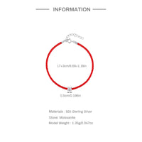 Rotes Seilarmband aus 925er Silber mit Moissanit-Diamanten für Damen