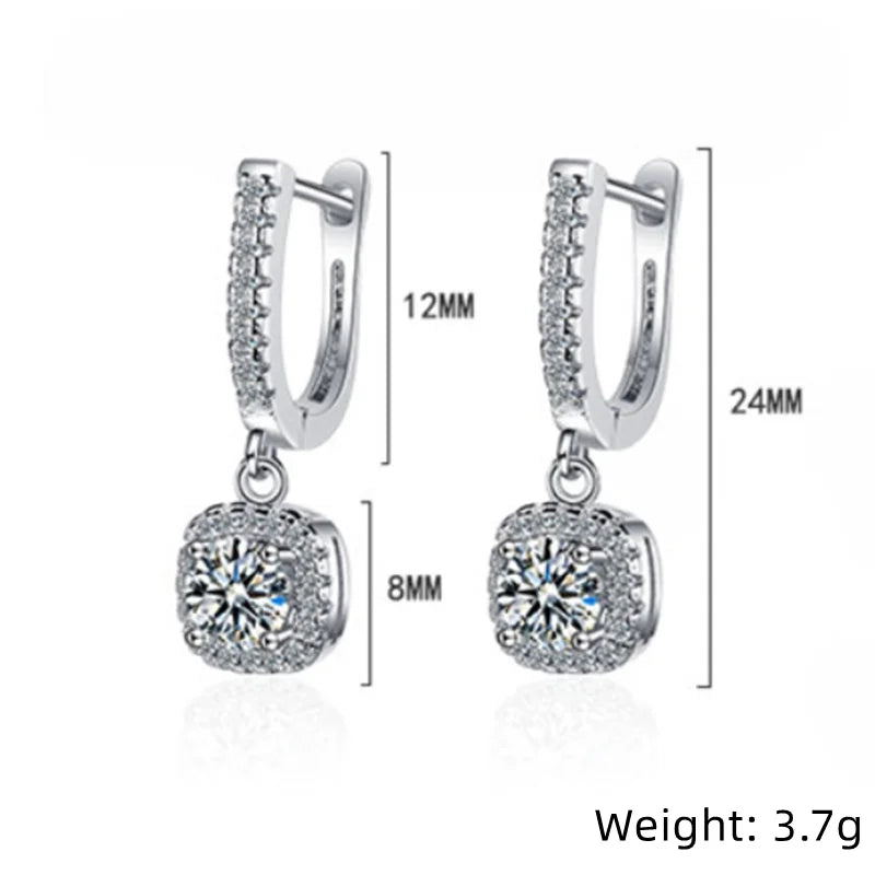 2CT Labordiamant-Moissanit-Huggie-Ohrringe