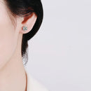 D-Farbige Moissanit-Schraubohrringe aus 925er Silber