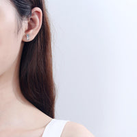 Katzenohrringe aus 925er Silber mit Moissanit