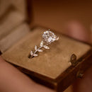 1CT Moissanit-Blattring aus 925er Silber