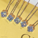 Moissanit-Kleeblatt-Halskette aus 925er Silber