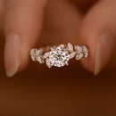 1CT Moissanit-Blattring aus 925er Silber