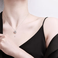 Katzenanhänger-Halskette & Fisch aus 925er Sterlingsilber mit Moissanit