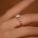 1CT Moissanit-Blattring aus 925er Silber