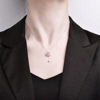 Katzenanhänger-Halskette & Fisch aus 925er Sterlingsilber mit Moissanit