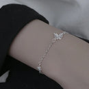 Schmetterlings-Blumen-Armband für Damen, S925-Silber, verstellbar