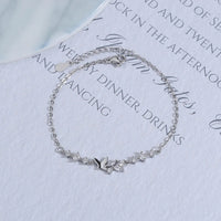 Schmetterlings-Blumen-Armband für Damen, S925-Silber, verstellbar