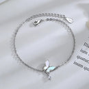Schmetterlings-Blumen-Armband für Damen, S925-Silber, verstellbar