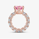 Luxusring aus 925er Sterlingsilber und 18 Karat Gold