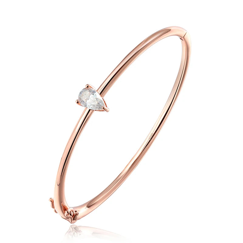 1CT Birnen-Moissanit-Damenarmband, 925er Sterlingsilber