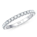 Moissanit-Eternity-Ring D 2 mm aus 18 Karat Weißgold